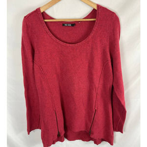 Nic+Zoe Red Knit Sweater Size Large